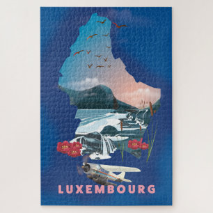 Luxemburg geïllustreerde reisposter. legpuzzel