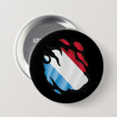 Luxemburg Gescheurde Vlag Ronde Button 7,6 Cm (Voorkant /achterkant)