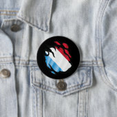 Luxemburg Gescheurde Vlag Ronde Button 7,6 Cm (In situ)