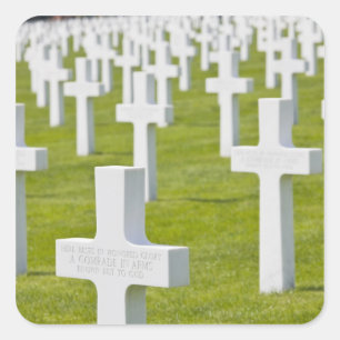 Luxemburg, Hamm. Amerikaans militair kerkhof Vierkante Sticker