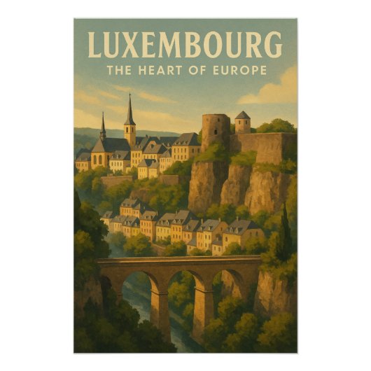 Luxemburg – Het Hart van Europa Perfect Poster (Voorkant)