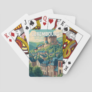 Luxemburg Illustratie Reis Kunst Vintage Pokerkaarten