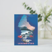 Luxemburg Kaart geïllustreerde reisposter. (Staand voorkant)