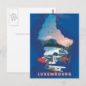 Luxemburg Kaart geïllustreerde reisposter. (Voorkant / Achterkant)