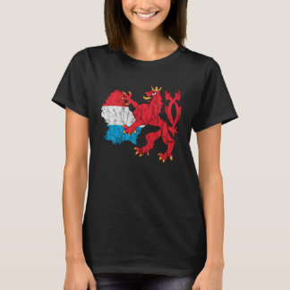Luxemburg Kaart Overzicht Letzebuerg Rode Leeuw Be T-shirt