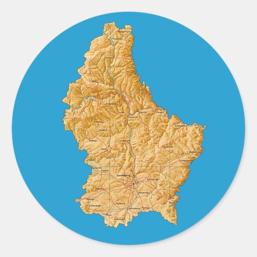 Luxemburg Kaart Sticker (Voorkant)
