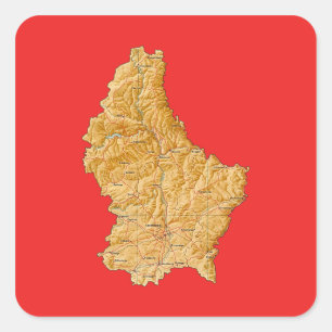 Luxemburg Kaart Sticker