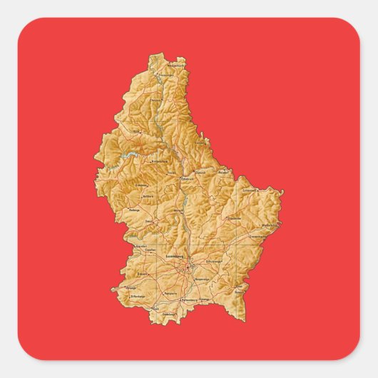 Luxemburg Kaart Sticker (Voorkant)