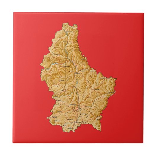 Luxemburg Kaart Tegels Tegeltje (Voorkant)