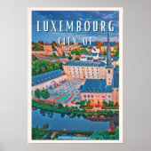 Luxemburg, kosmopolitische en meertalige stad poster (Voorkant)