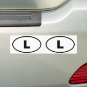 Luxemburg - L - Europees ovaal Bumpersticker (Op auto)