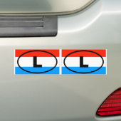Luxemburg - L - Europees ovaal Bumpersticker (Op auto)