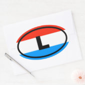Luxemburg L Europees Ovale Sticker (Envelop)