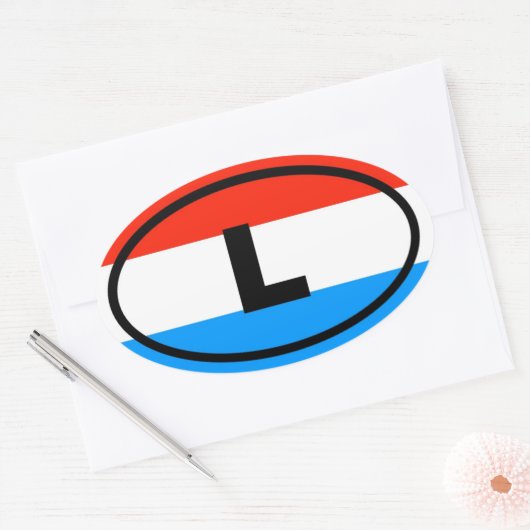 Luxemburg L Europees Ovale Sticker (Envelop)
