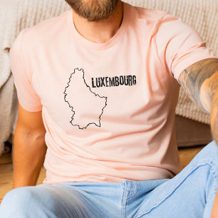 Luxemburg Landkaart overzicht Luxemburgse vorm T-shirt