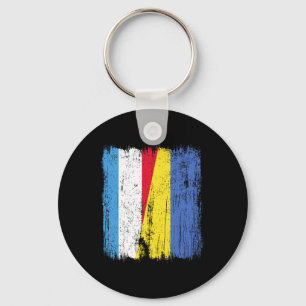 Luxemburg Oekraine Halfvlag Luxemburgs Oekraïens Sleutelhanger
