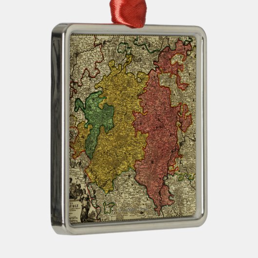 Luxemburg - Panoramische KaartLuxemburg Metalen Ornament (Rechts)