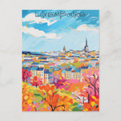 Luxemburg Reizen Stad Schilderen Esthetisch Briefkaart (Voorkant)