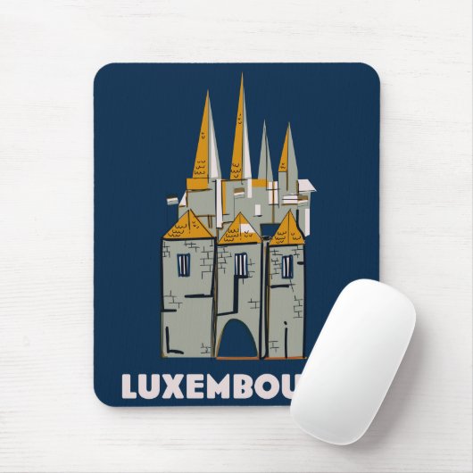 Luxemburg retro reisposter muismat (Met muis)