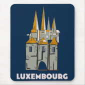 Luxemburg retro reisposter muismat (Voorkant)