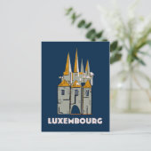 Luxemburg retro stijl reisposter briefkaart (Staand voorkant)