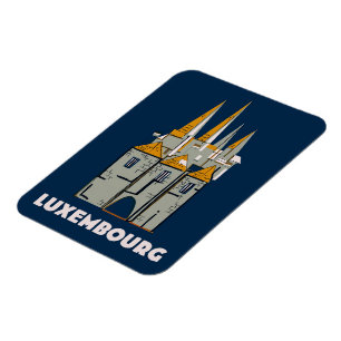 Luxemburg retro stijl reisposter magneet