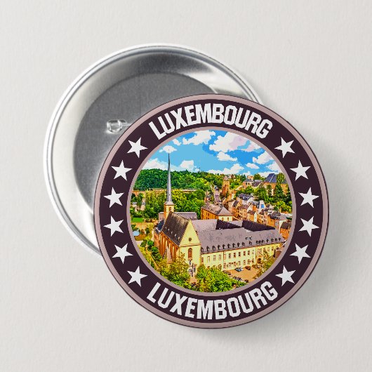 Luxemburg Ronde Button 7,6 Cm (Voorkant /achterkant)