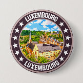 Luxemburg Ronde Button 7,6 Cm (Voorkant)
