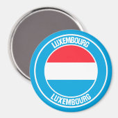Luxemburg Round Emblem Magneet (Voorkant / Achterkant)