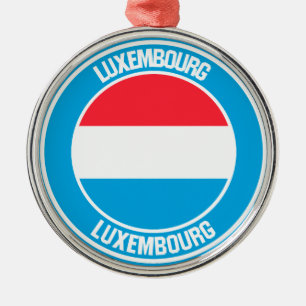 Luxemburg Round Emblem Metalen Ornament
