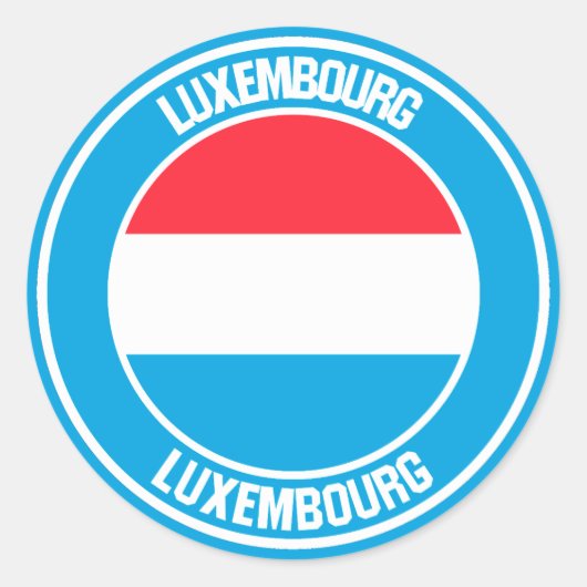 Luxemburg Round Emblem Ronde Sticker (Voorkant)