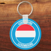 Luxemburg Round Emblem Sleutelhanger (Voorkant)