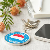 Luxemburg Round Emblem Sleutelhanger (Zijkant)