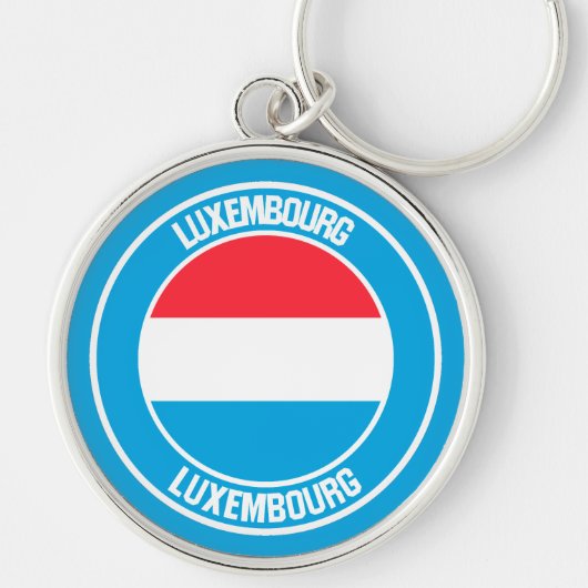 Luxemburg Round Emblem Sleutelhanger (Voorkant)