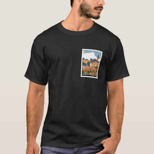 Luxemburg Stad Reisposter T-shirt (Voorkant)