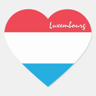 Luxemburg Sticker, Hart, Liefde, Luxemburg Vlag Hart Sticker