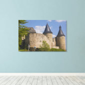 Luxemburg, Sûre riviervallei. Bourscheid, Canvas Afdruk (Insitu (Houten vloer))