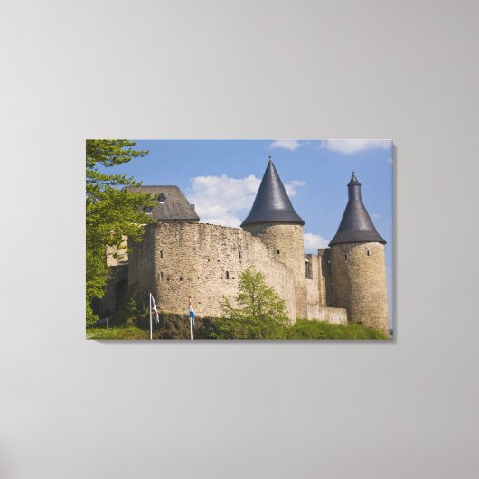 Luxemburg, Sûre riviervallei. Bourscheid, Canvas Afdruk (Voorkant)