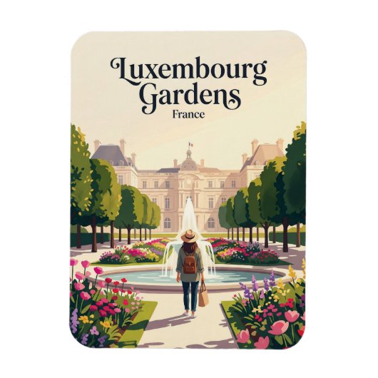 Luxemburg Tuinen Frankrijk Magneet (Verticaal)