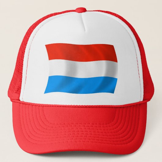 Luxemburg Vlag Hoed Trucker Pet (Voorkant)