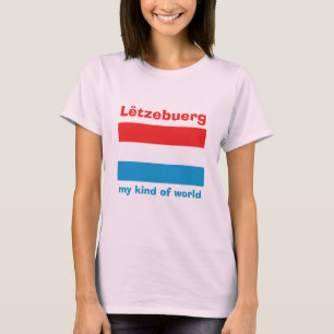 Luxemburg Vlag + Kaart + Tekst T-shirt