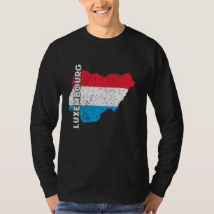 Luxemburg Vlag Kaart Vintage Letzebuerg Luxemburgs T-shirt