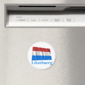 Luxemburg Zwaaiende Vlag met Naam in het Luxemburg Magneet (Insitu (Vaatwasser))