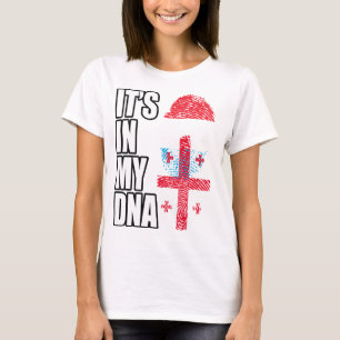 Luxemburgs en Georgisch Mix Heritage DNA-vlag T-shirt