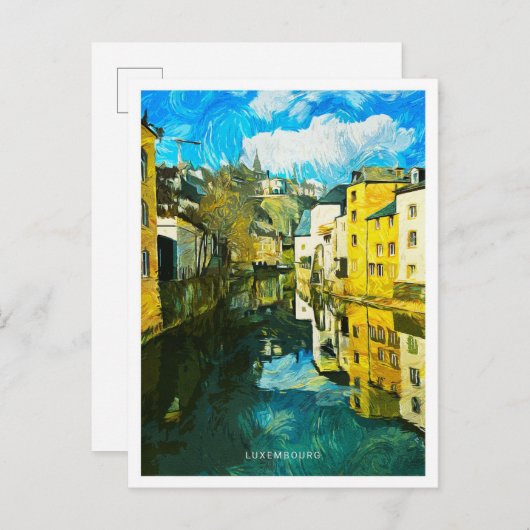 Luxemburgs mooi olieverflandschap briefkaart (Voorkant / Achterkant)