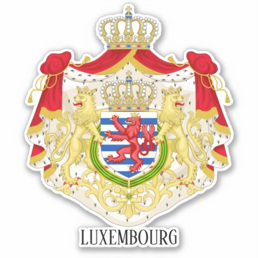 Luxemburgs nationaal wapenschild sticker (Voorkant)