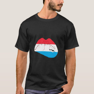 Luxemburgs Pride Letzebuerg Luxemburg Vlag Lip T-shirt