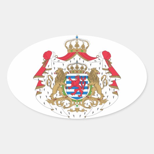 Luxemburgs Wapen Ovale Sticker (Voorkant)