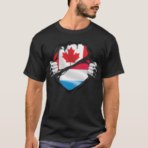 Luxemburgse Canadese handen Gescheurde wortels Vla T-shirt