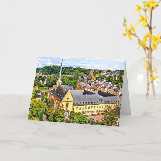 Luxemburgse Cityscape-fotokaart Kaart (Gele Bloem)